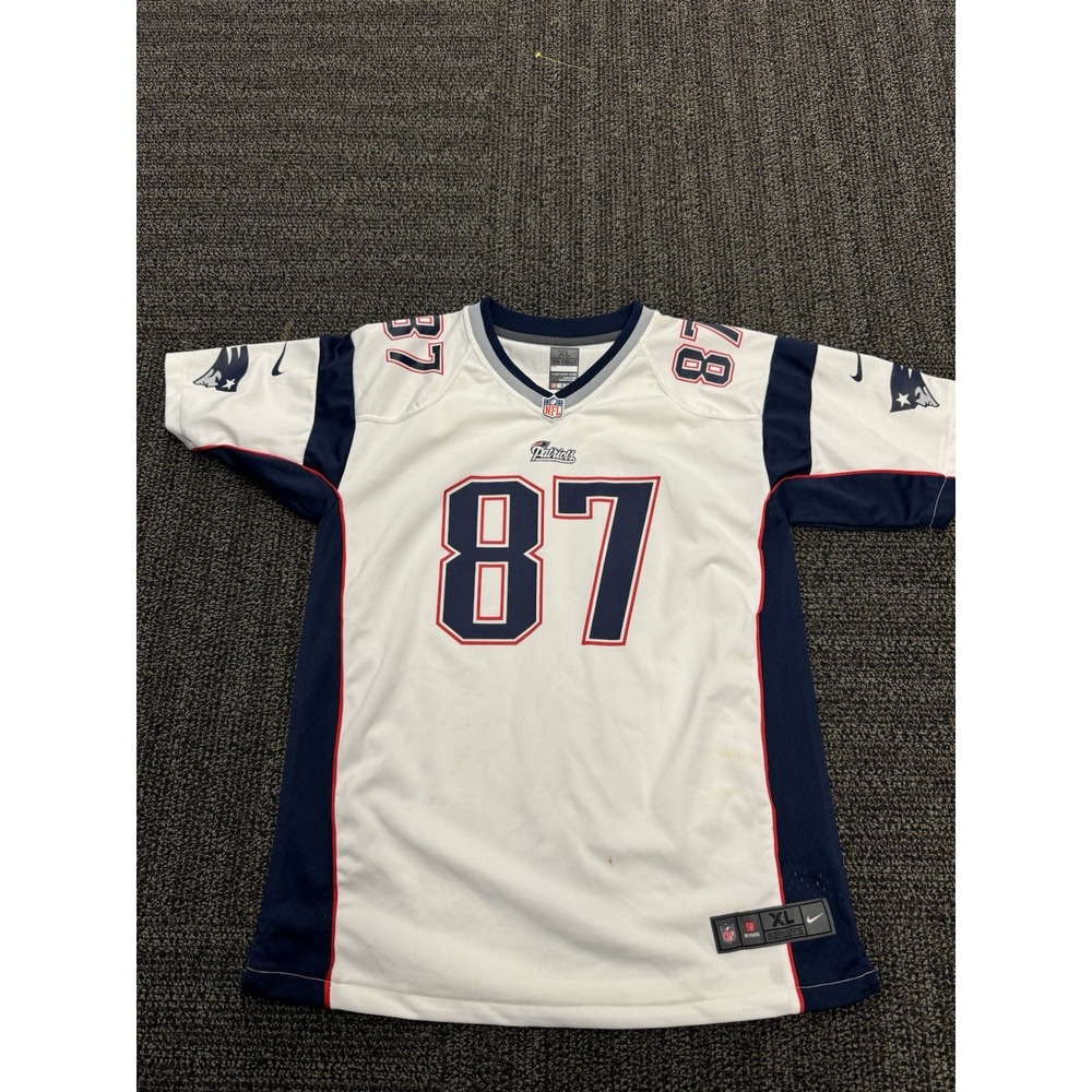 Rob Gronkowski Reebok New England Patriots Authentic On-Field White Youth XL - Picture 2 of 8